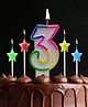 Funcart 3rd Birthday Multicolor Star Cake Topper Candle - Pack of 5