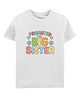 Zeezeezoo 100% Cotton Knit Rakhi Theme Half Sleeves Promoted To Big Sister Text Printed Tee - White