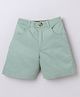 Aww Hunnie Twill Woven Solid Shorts - Green