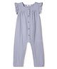 Nautinati Cotton Knit Frill Sleeves Textured Sleepsuit - Lavender