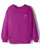 Kookie Kids Terry Knit Full Sleeves Sweatshirt With Smiley Print & Rib - Purple