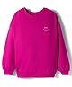 Kookie Kids Terry Knit Full Sleeves Sweatshirt With Smiley Print & Rib - Dark Pink