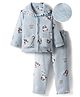 Mark & Mia Full Sleeves Winter Wear Night Suit With Panda Print - Light Blue