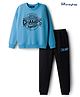 Honeyhap Premium 100% Cotton Terry Knit Bio Finish Full Sleeves Winter Wear Suits With Champs Text Print - Blue & Black