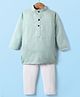 Ridokidz Full Sleeves Checked & Threadwork Embroidered Kurta Pyjama Set - Mint Blue