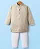 Ridokidz Full Sleeves Checked & Threadwork Embroidered Kurta Pyjama Set - Beige