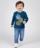 Babyoye 100% Cotton Single Jersey Knit Full Sleeves T-Shirt & Jeans Set With Ball Print - Blue