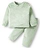 Kanvin Fur Knit Full Sleeves Winter Wear Sweatshirt & Lounge Pant Set - Mint