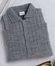 Little Angels Woollen Knitted Sleeveless Self Designed & Striped Sweater - Grey