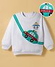 Mark & Mia Terry Knit Full Sleeves Oversized Sweatshirt With Police Car Print & Applique - Cream
