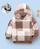 Mark & Mia Full Sleeves Hooded Sweatshirt With Kangaroo Pockets & Checks - Light Brown