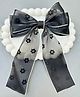 Radhya accessories Floral Designed Bow Applique Detailed Alligator Clip - Black