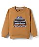 Evimo Looper Knit Full Sleeves T-Shirt with Car Print - Tan