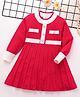 Mark & Mia Viscose Full Sleeves Designed Woolen Dress - Red