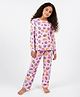 Primo Gino 100% Cotton Knit Full Sleeves Co-ord Night Suit With Cupcake Print - Pink