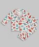 Pyjama Party Pure Cotton Woven Full Sleeves Dinosaurs Printed Coordinating Night Suit Set - White