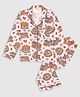 Pyjama Party Rayon Woven Full Sleeves Pancakes Printed Coordinating Night Suit Set - Pink