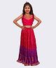 Twisha Woven Sleeveless Floral Embroidered Bandhani Designed & Sequins Embellished Lehenga Choli Set - Pink & Purple