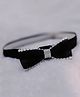 BABY Charm Bow Applique Detailed Pearls Embellished Headband - Black