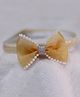 BABY Charm Pearls Embellished Bow Applique Detailed Headband - Yellow