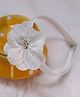BABY Charm Floral Applique Detailed Headband - White