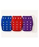 Sparkle Joy Free Size Reusable Cloth Diaper With Insert Pad 3 Pcs Diaper With 2 Pcs Insert- Blue,Red,Purple