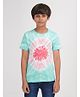 Zion Single Jersey Knit Half Sleeves Tie Dye Tee - Green