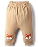 Little Kangaroos Knit Full Length Lounge Pant with Fox Embroidery - Peach