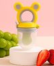 AEREX Silicone Food Pacifier with Handle Soft Baby Rabbit Fruit Nibbler Chewing Nibbler for Babies Baby Fruit Teether for Newborn Babies (Yellow)
