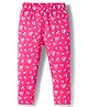 Doodle Poodle 100% Cotton Knit Full Length Leggings With Floral Print - PInk