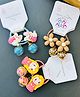 Radhya accessories Set Of 3 Floral & Doll Designed Rubber Bands - Multi Colour
