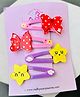 Radhya accessories Set Of 2 Bow & Star Designed Snap Clips - Multi Colour