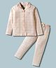 Doreme Single Jersey Knit Full Sleeves Co-ord Night Suit with Checks - Beige