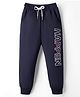 Smarty Girls Looper Knit Full Length Lounge Pant With Text Print - Navy Blue