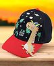 PASSION PETALS Cotton Giraffe Applique Detailed Summer Cap - Black & Red - Diameter 11 cm