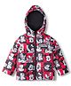 Babyhug Disney Woven Full Sleeves Hooded Winter Jacket With Mickey & Friends Print - Red