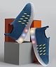 PASSION PETALS Abstract Designed Mesh Detailed LED Slip On Shoes - Navy Blue