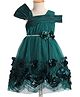Enfance Sleeveless Floral Applique Detailed Knee Length Dress - Dark Green