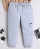 BAATCHEET Cotton Woven Heart Patch Detailed Joggers - Light Blue