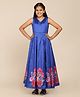 Bitiya By Bhama Woven Sleeveless Floral Printed Gown - Blue
