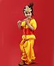 BookMyCostume Woven Janmashtami Theme Half Sleeves Lord Krishna Costume Set - Yellow & Red