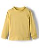 Smarty Girls Fleece Knit Full Sleeves Solid Color Winter T-Shirt - Yellow