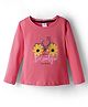 Smarty Girls Sinker Knit Full Sleeves T-Shirt with Floral Print - Red