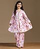 Fashion Dream Cotton Blend Woven Three Fourth Bell Sleeves Abstract Printed Gota Lace Embellished Coordinating Kurti Palazzo Set - Multi Colour