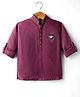Little Bull Full Sleeves Insect Patch Detailed Short Kurta - Maroon