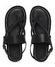 Tiber Taber Solid Buckle Clip Closure Sandals - Black