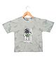 Under Fourteen Only Cotton Knit Half Drop Shoulder Sleeves Astronaut Printed Tie Dye Tee - Green