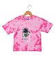 Under Fourteen Only Cotton Knit Half Drop Shoulder Sleeves Astronaut Printed Tie Dye Tee - Green