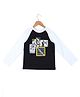 Under Fourteen Only Cotton Knit Full Raglan Sleeves Basketball Court Printed Tee - Black