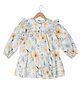 Under Fourteen Full Puffed Sleeves Floral Printed Dress - Green